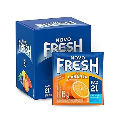 Fresh Laranja: Refresco em Pó Delicioso (15 Un)