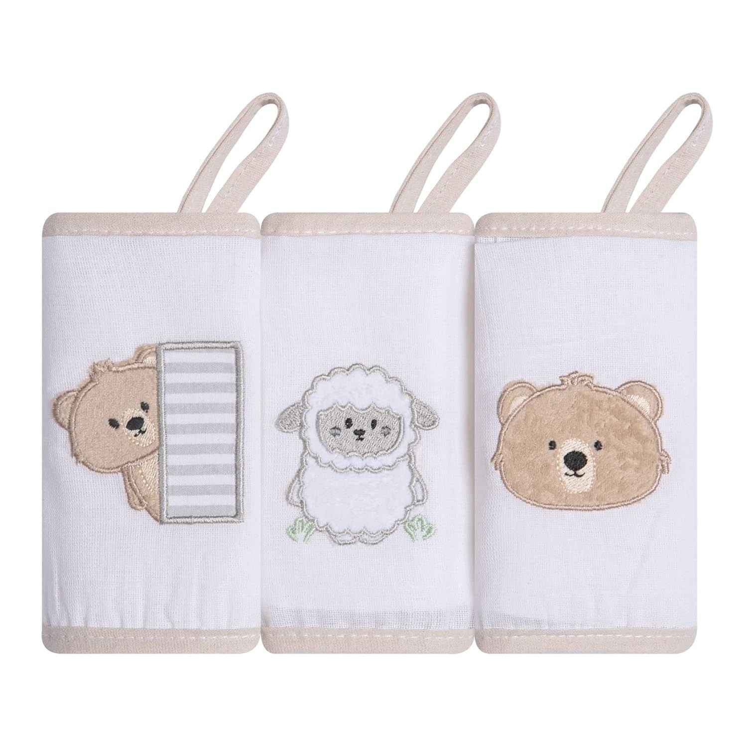 Babete Papi Friends com Prendedor de Chupeta - 3 Unidades | Proteção e Estilo para Bebês