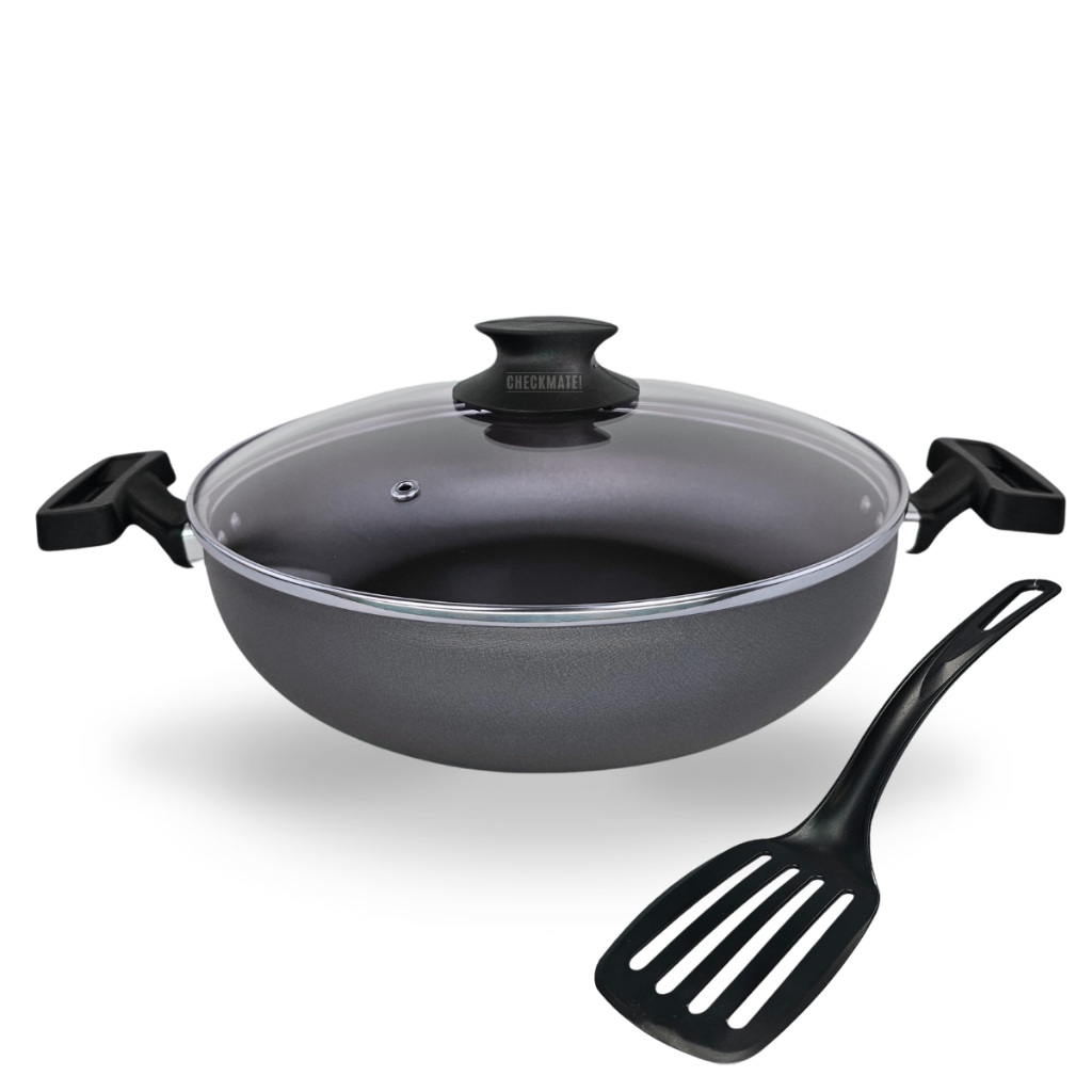Frigideira Paellera Wok 28 cm 5 Camadas Teflon Preto Grafite