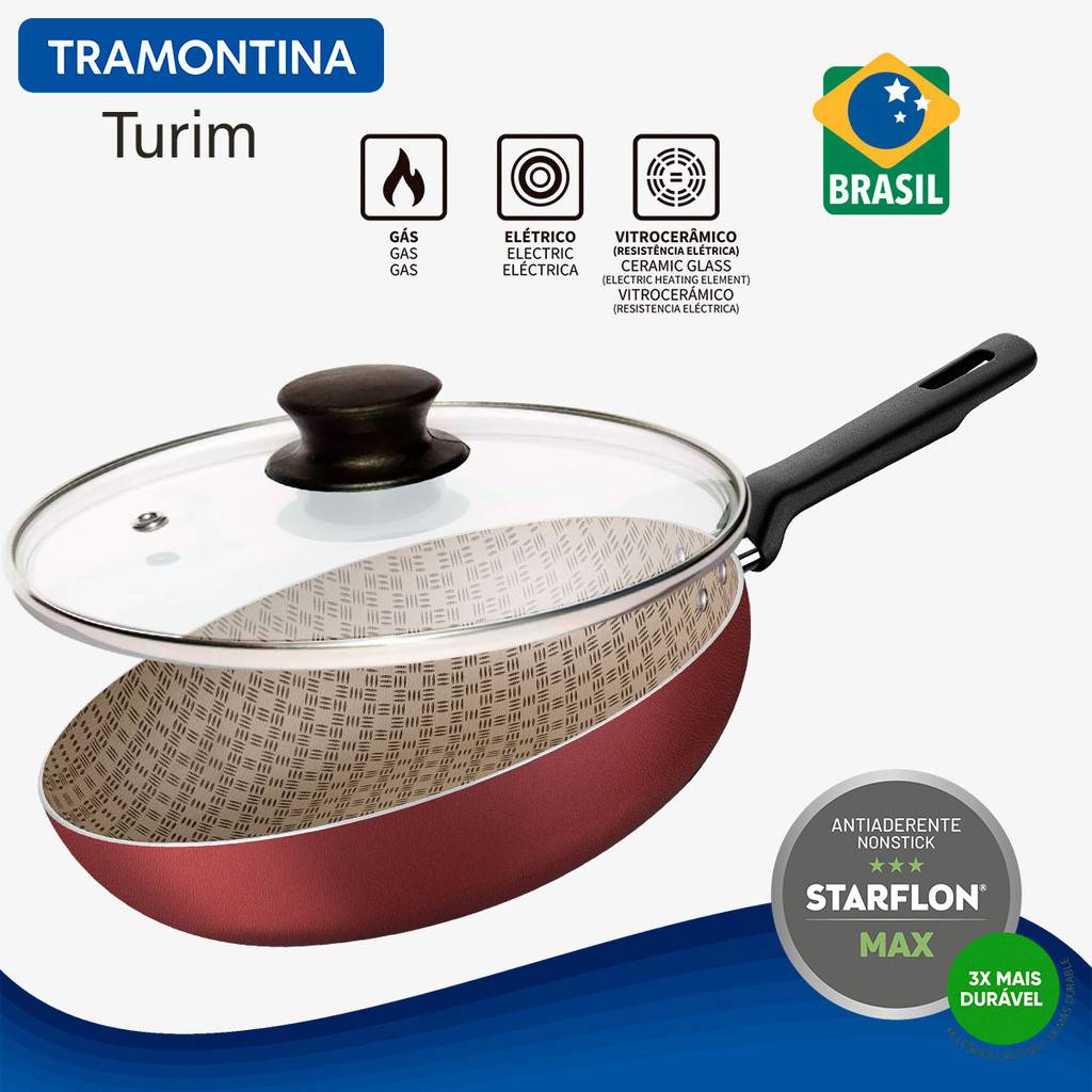 Frigideira Tramontina Vermelha 24cm: Cozinhe Sem Grudar!