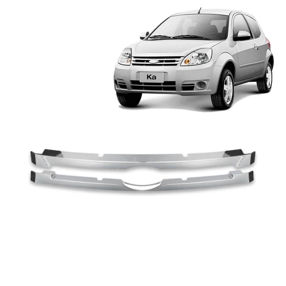 Apliques Cromados para Friso da Grade Dianteira - Ford Ka 2008 a 2011