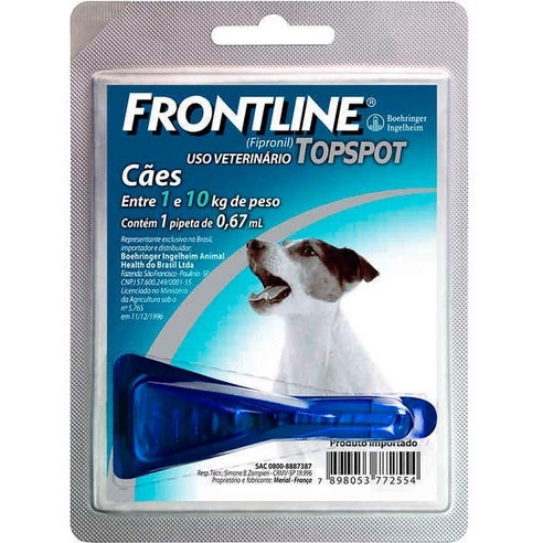Frontline Top Spot para Cães 1 a 10kg: Antipulgas Eficaz