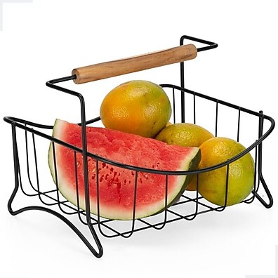 Fruteira Aramada Preto Arthi – Elegância e Praticidade na Sua Cozinha