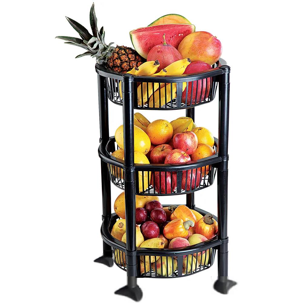 Fruteira de Chão 3 Andares: Organize Sua Cozinha com Estilo