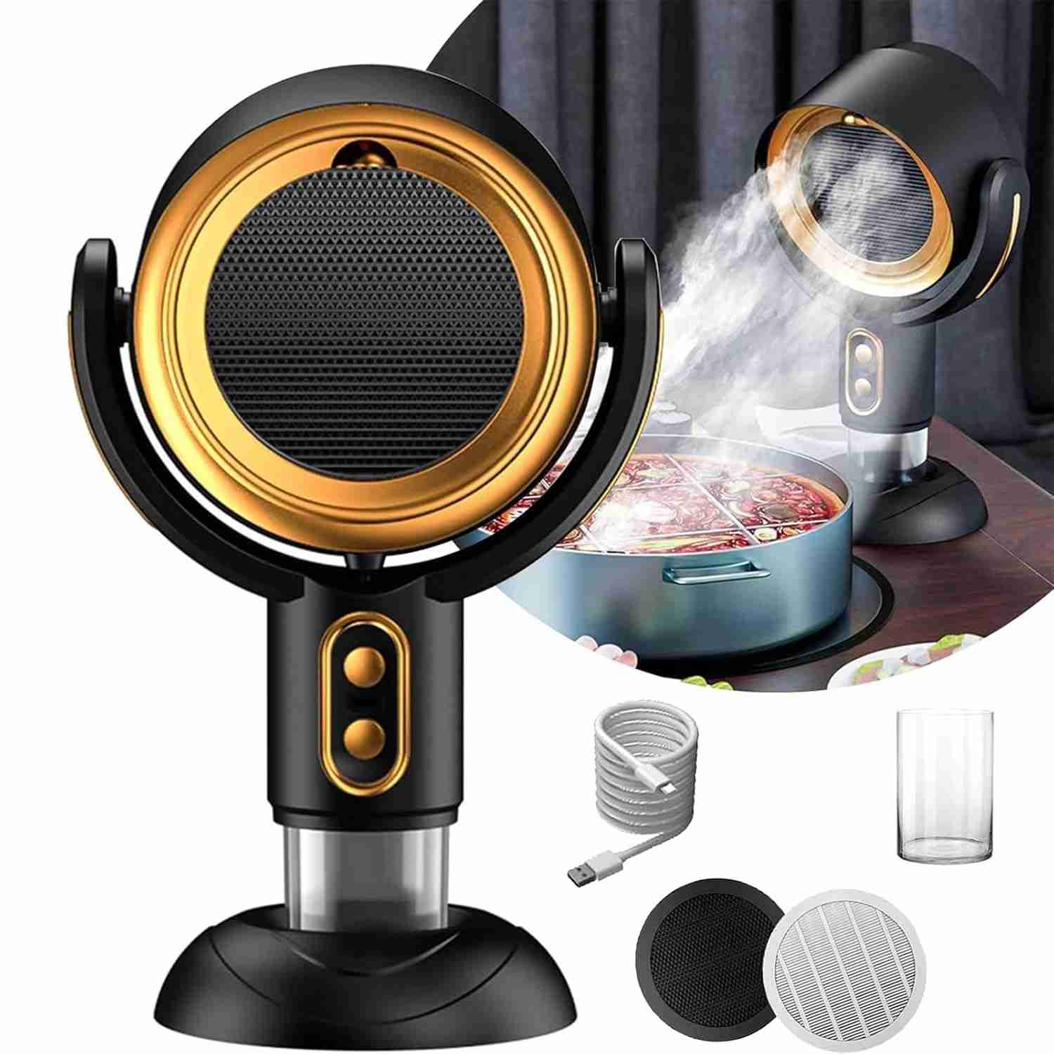 Smoke Buddy – Purificador de Fumaça Portátil com Filtro Lavável | Ventilador Recarregável para Ambientes Fechados