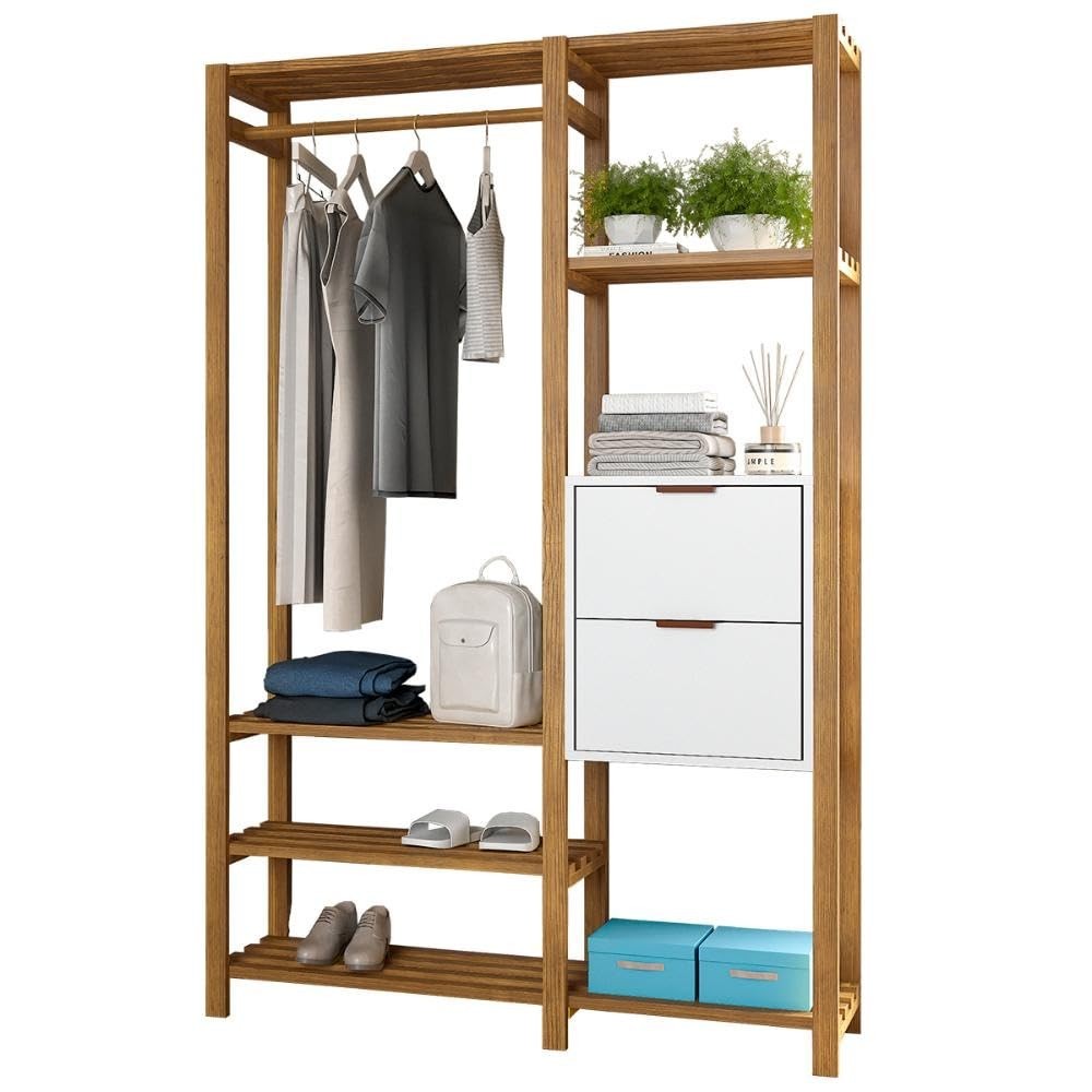 funcionalidade-para-a-estilo-com-organize-cabideiro-com-prateleira-e-roupas-em-madeira-arara-e-estante-a