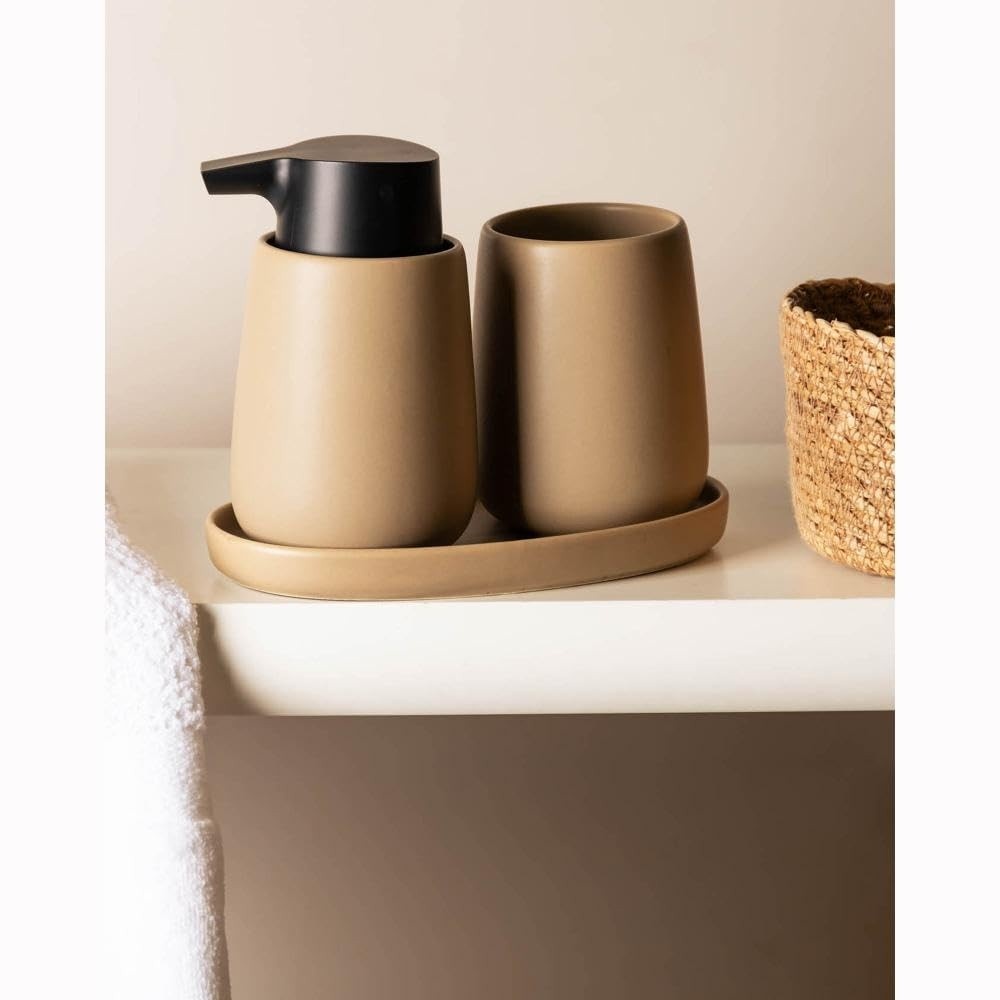 Conjunto 3 Peças para Banheiro de Cerâmica Oca Bege - Wolff | Design Moderno e Funcionalidade