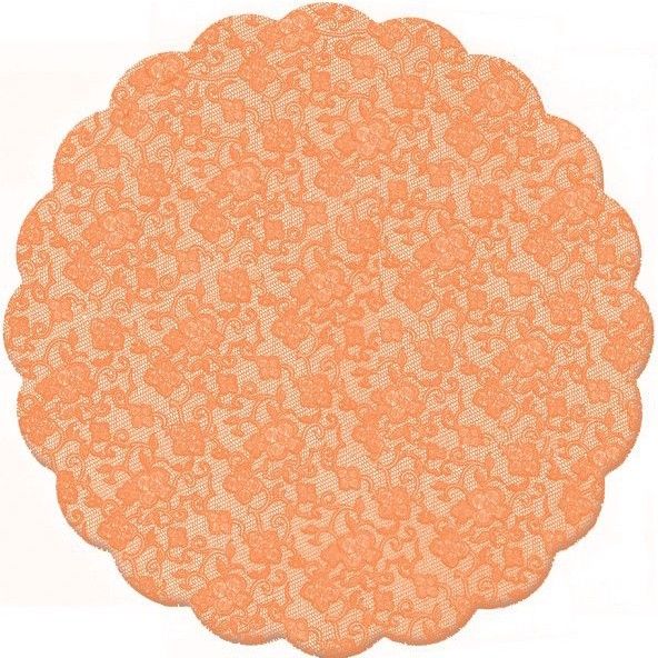 Fundo de Bolo Rendado Laranja 9cm: 100 Unidades