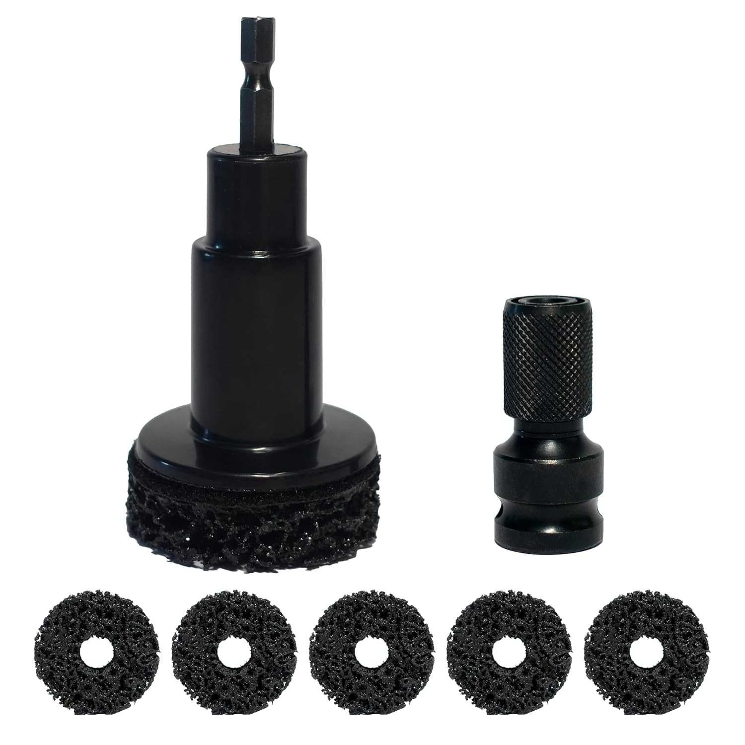 Kit Limpeza Cubo Roda 7 Peças Huoter: Remoção de Ferrugem e Tinta com Furadeira/Chave de Impacto