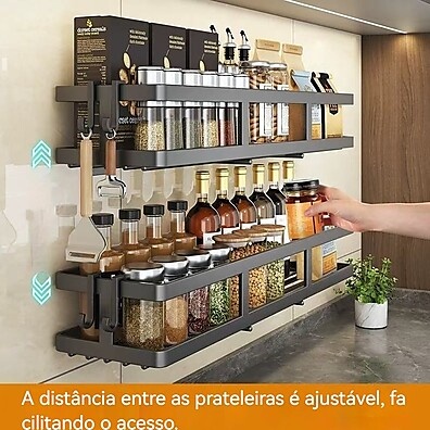 Suporte Adesivo para Condimentos: Organize Sua Cozinha Sem Furos