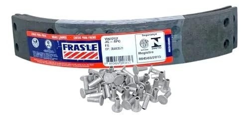 Jogo de Lonas de Freio FRAS-LE VW/262 para Fusca 4 Furos (Dianteiro/Traseiro) - Kit Completo com Rebites