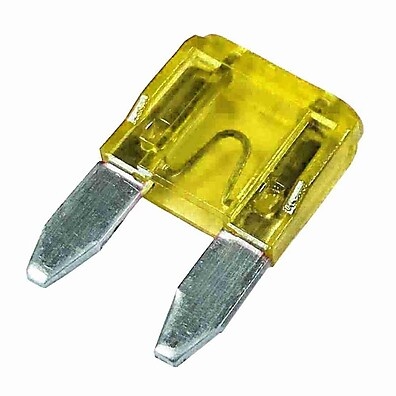 Fusível Mini Lâmina 20A: Kit com 100 Unidades
