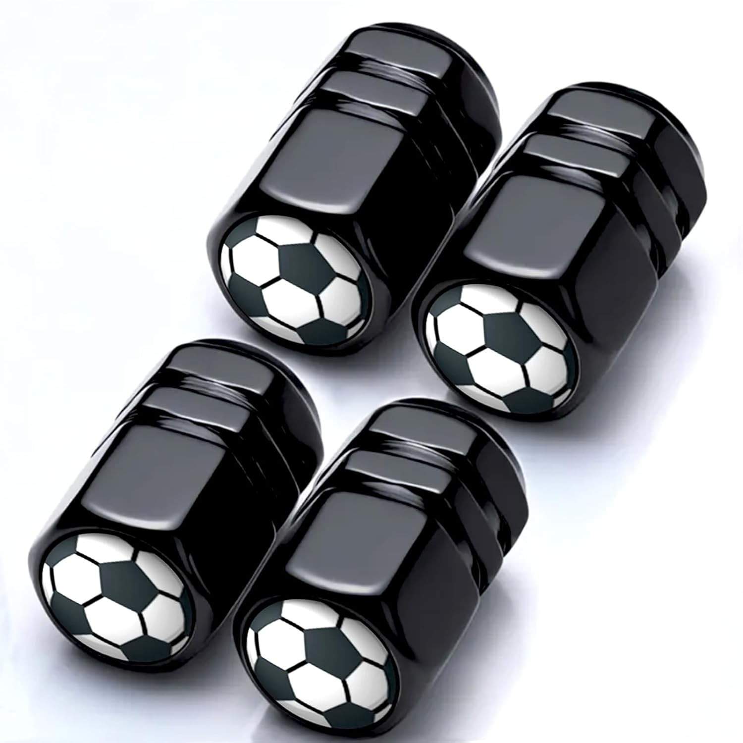 Kit 4 Tampas Válvula Pneu Bola Futebol - Estilo e Proteção para Seu Veículo