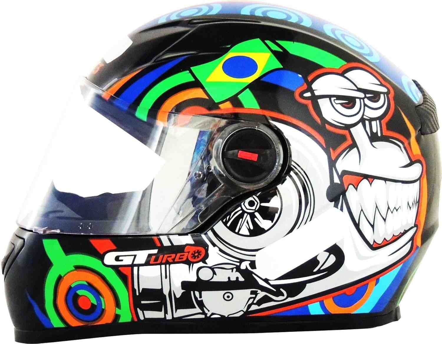Capacete FW3 GT Turbo Preto Brilhante 56: Segurança e Estilo para Sua Pilotagem