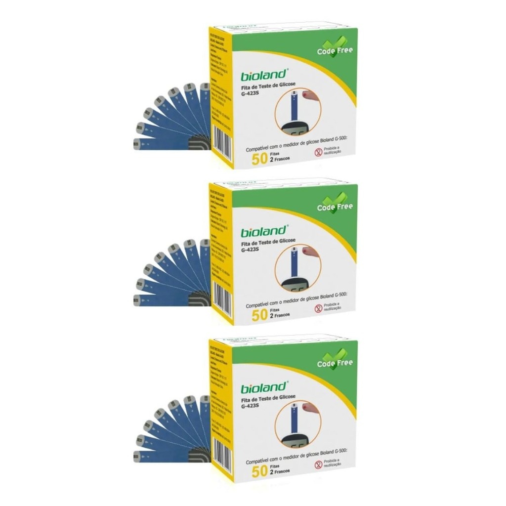 G-423S Bioland: 150 Tiras para Glicemia Precisa!