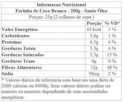 Farinha de coco branca 200 g - Santo Óleo - 01 un