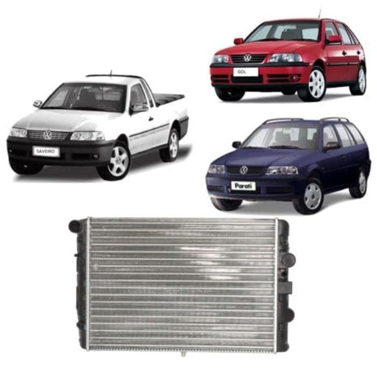 Radiador Motor Vw Gol Parati Saveiro G2 G3 G4 1.6/1.8/2.0 (1995-2008) Sem Ar