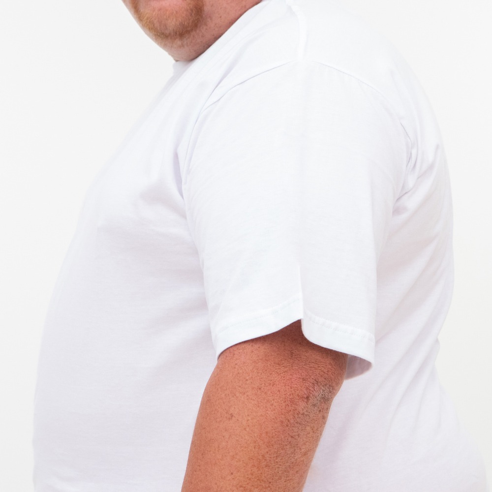 Kit 3 Camisetas Básicas Branca 100% Algodão Plus Size G1 a G5