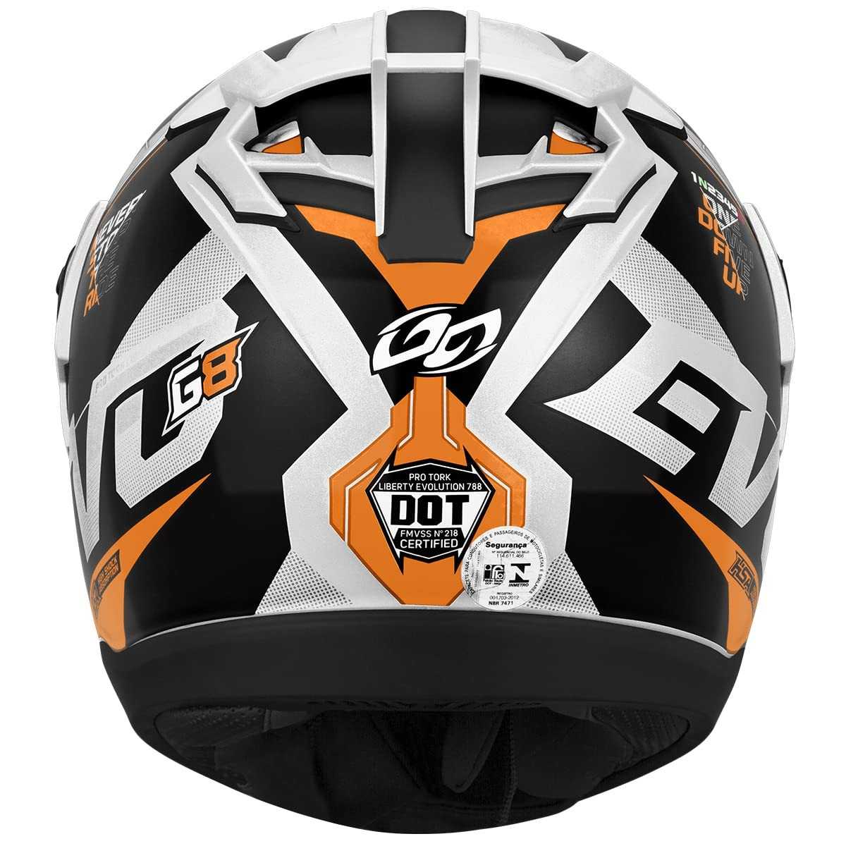 Capacete Moto Pro Tork Evolution G8 Evo Fechado Branco - Segurança e Estilo para Sua Pilotagem