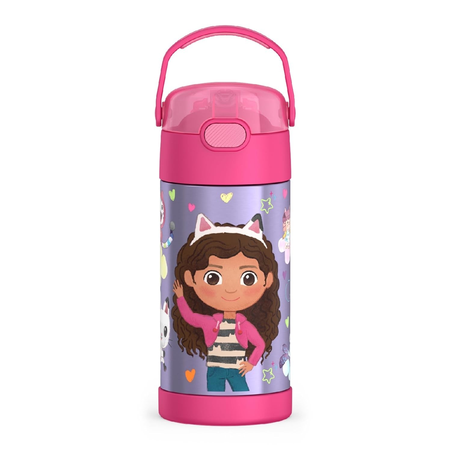 Garrafa Térmica Thermos Funtainer com Canudo 354ml - Gabby’s Dollhouse | Ideal para Crianças