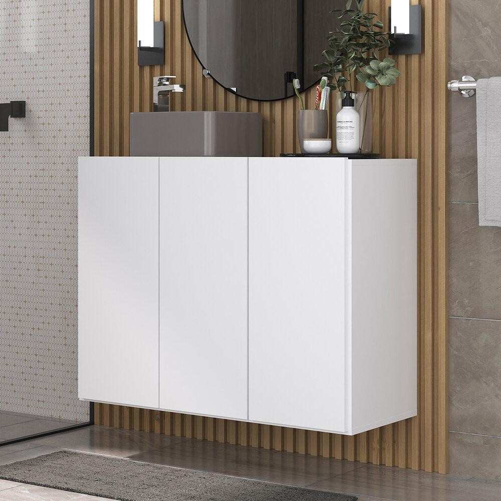 Gabinete de Banheiro Suspenso 90cm: Organize com Estilo!