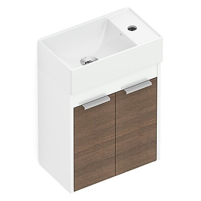 Gabinete Saveiro Celite: Banheiro Compacto e Elegante