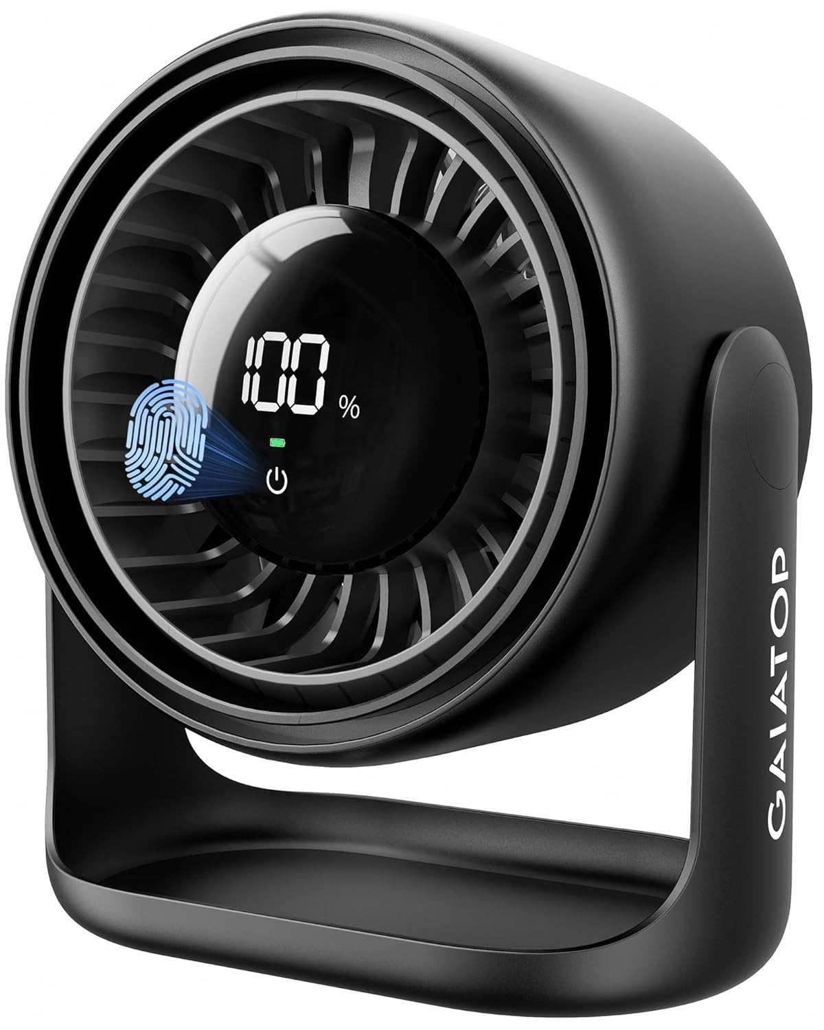 Gaiatop Ventilador de Mesa com Controle de Toque, Bateria 4000mAh, Ultra Silencioso, 5 Velocidades, Inclinação 90°, Recarregável USB-C