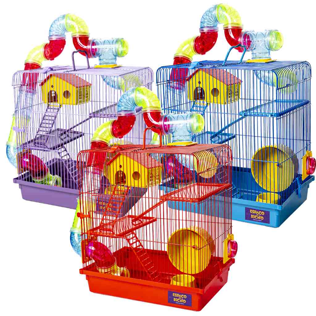 Gaiola Hamster 3 Andares: Diversão e Conforto!