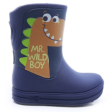 Galocha Bota Infantil Dinossauro Azul Marinho Leve e Confortável