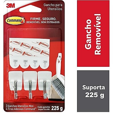 Gancho Adesivo Command Mini: Organize Sem Furos!