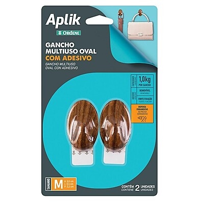 Gancho Adesivo Oval Médio – Fixação Limpa e Resistente