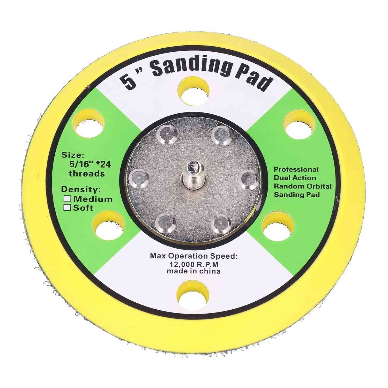 Almofada de Lixa com Gancho e Laço - 5" para Lixadeiras Pneumáticas com Alta Velocidade e Acabamento Profissional