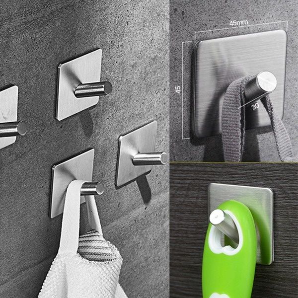 Ganchos Adesivos Inox: Organize com Facilidade!