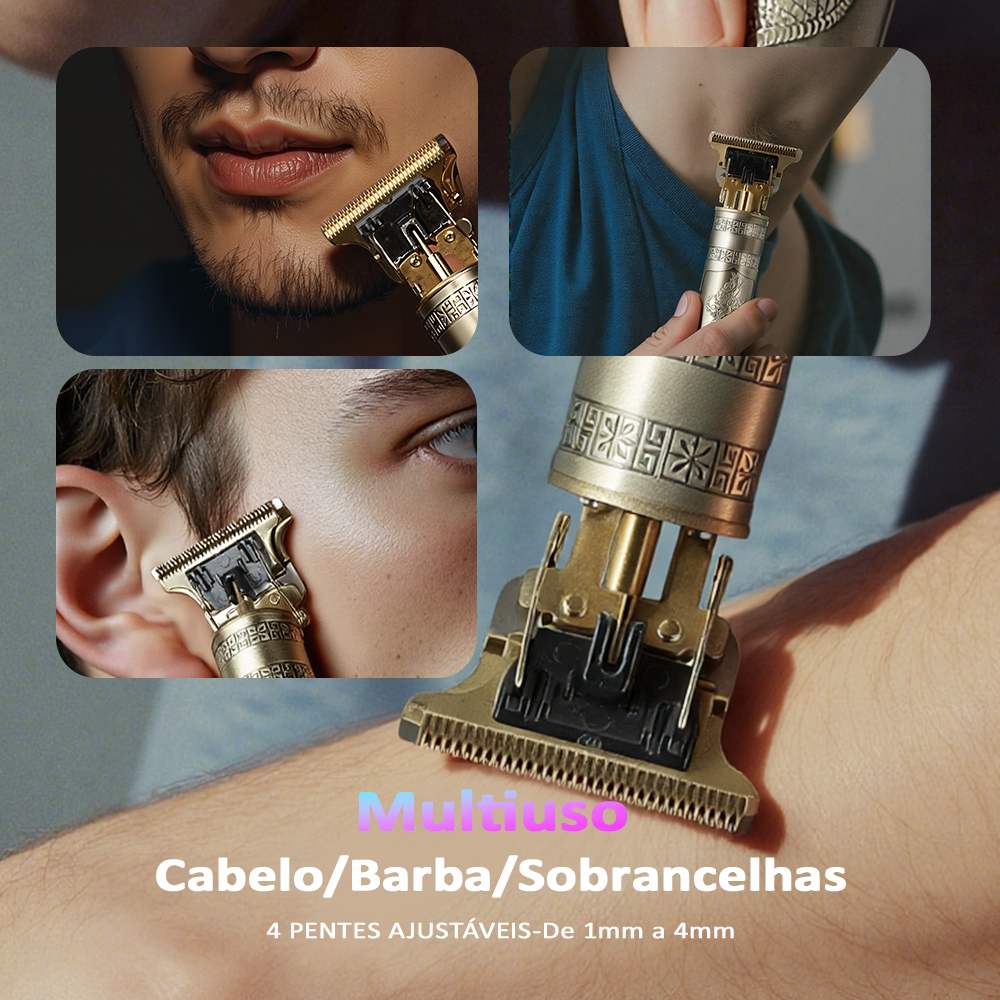 Máquina de Cortar Cabelo USB com 4 Alturas Ajustáveis e Garantia
