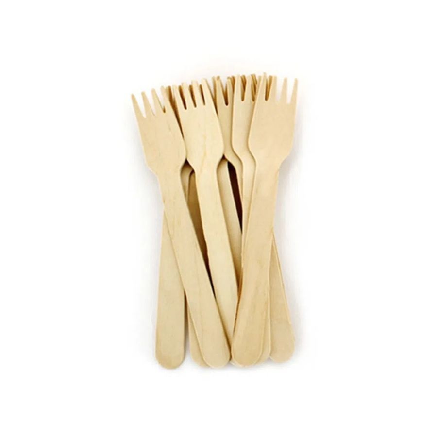 Garfo de Madeira 10cm: Kit com 12 Unidades