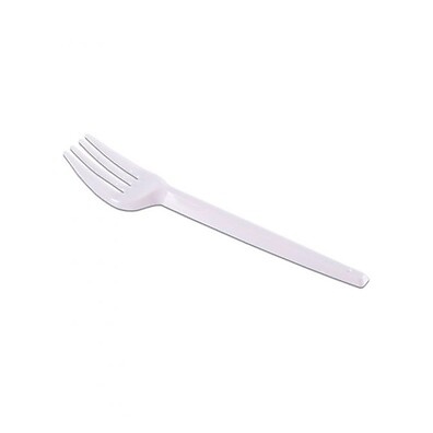 Garfo Descartável para Sobremesa Branco – 50 Unidades PraFesta