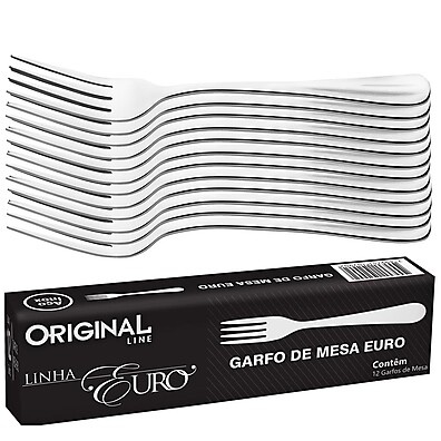 Garfo Inox Premium: Kit 12 Peças para Churrasco e Refeições