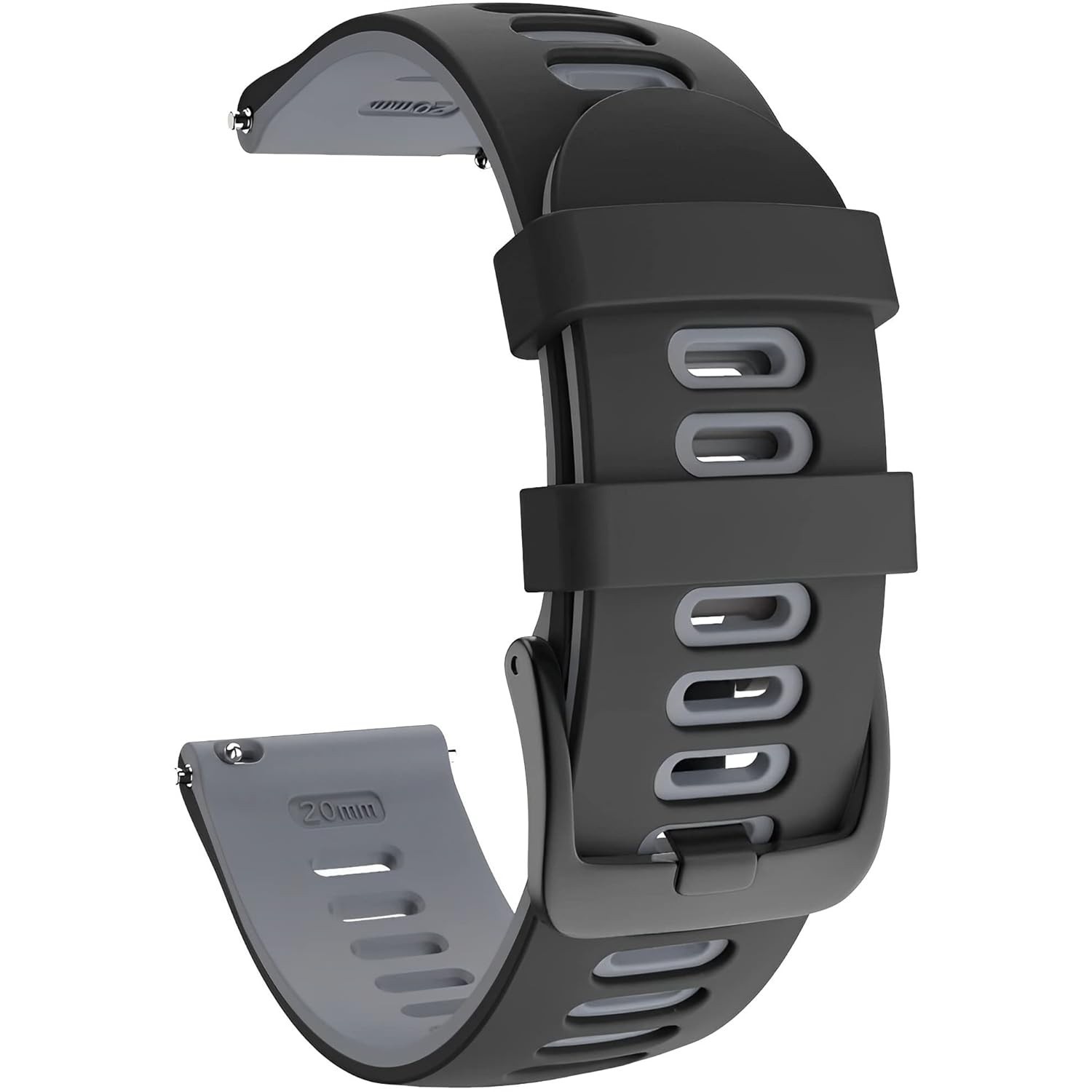 Pulseira NSmart Premium para Garmin Forerunner 245/645/Vivomove/Active 3 - Preto e Cinza