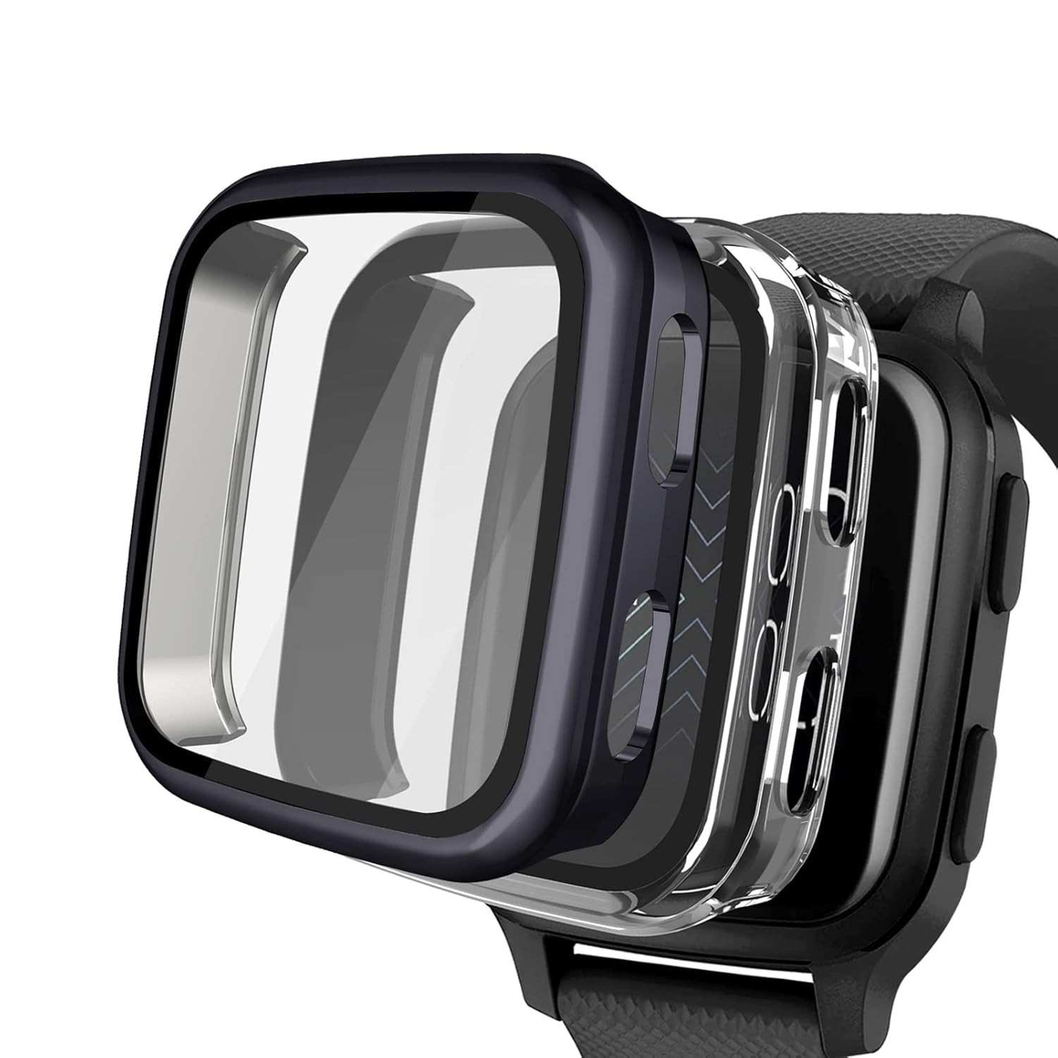 2 Capas Protetoras Garmin Venu Sq: Policarbonato Rígido + Vidro Temperado 9H