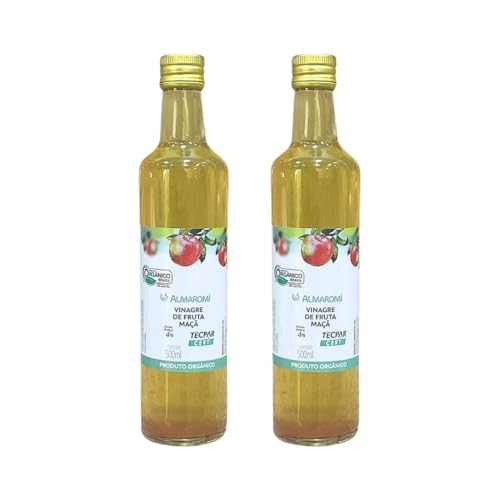 Kit com 2 Garrafas de Vinagre de Maçã Orgânico de 500mL cada - Almaromi