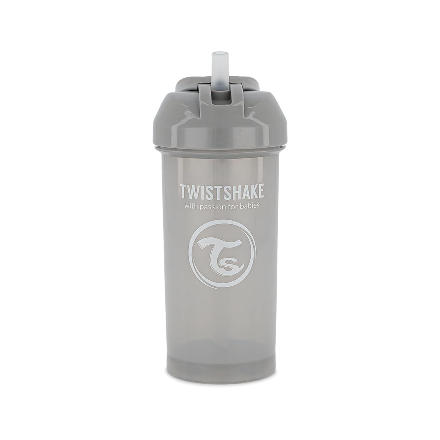 Garrafinha com Canudo 360 ml Cinza Twistshake - Estimule a Alimentação Independente com Segurança
