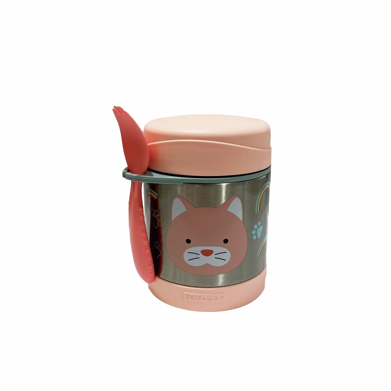 Pote Térmico Skip Hop com Talher e Estampa de Gatinha - Ideal para Refeições Práticas e Divertidas