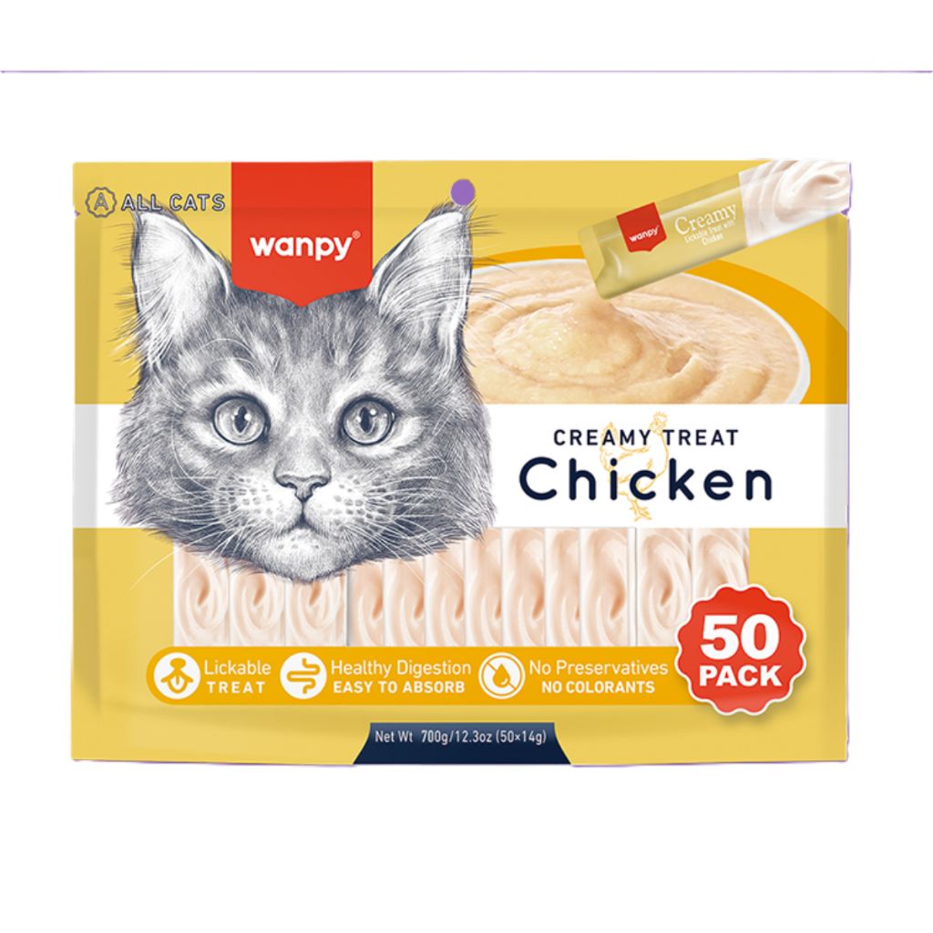 Wanpy Truly Petiscos Creamy: 50 unidades saborosas para seu gato 🐱