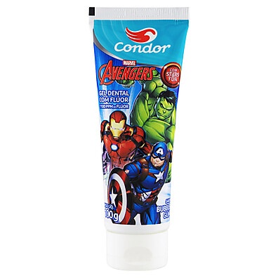 Gel Dental Infantil com Flúor Bubble Gum Avengers 100g – Proteção Divertida para os Dentes dos Seus Filhos!