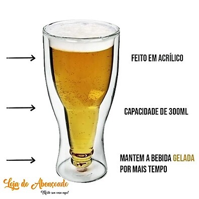 Copo Garrafa Invertido 300ml: Cerveja Gelada!