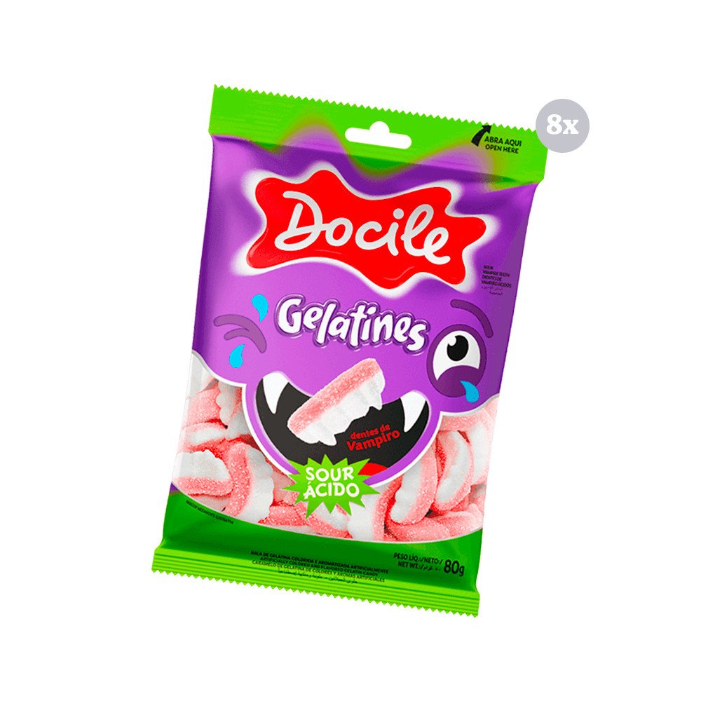 Gelatina Gummies Dentes de Vampiro: Diversão Cítrica!