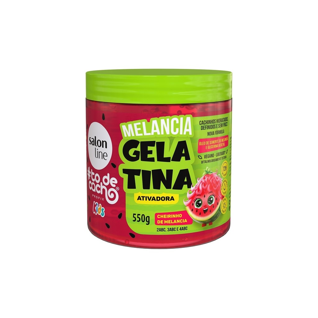 Gelatina Melancia #todecacho Kids: Definição e Hidratação para Cachos