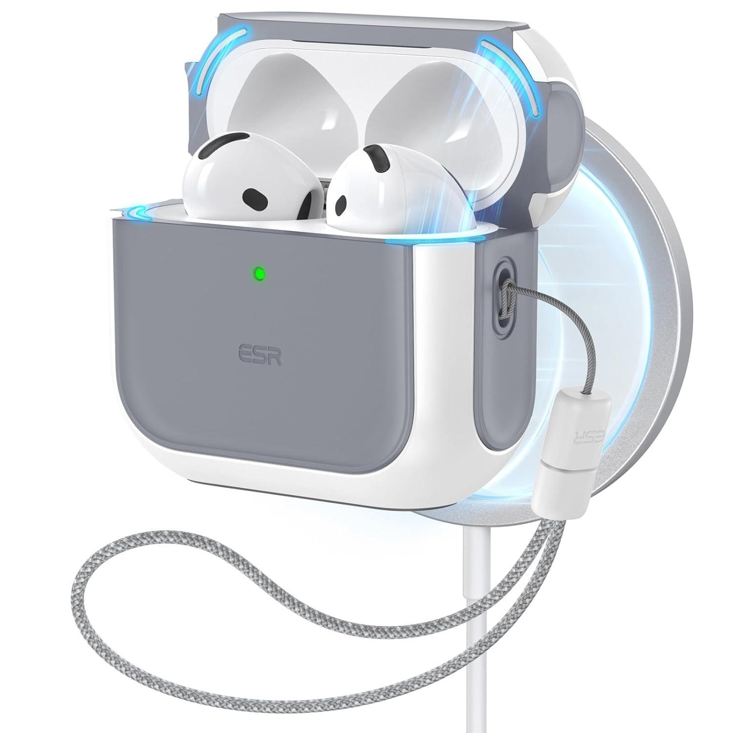 ESR Orbit: Capa MagSafe para AirPods 4ª Geração (2024) USB-C - Proteção Híbrida e Estilo Branco