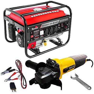 Gerador Toyama 3,1 KVA + Esmerilhadeira Evald – Combo Potente