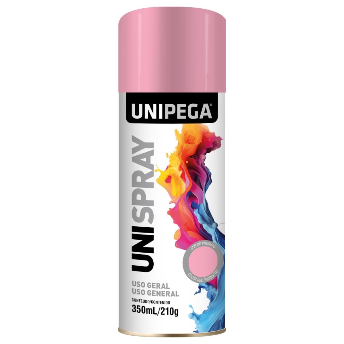 UNIPEGA TINTA SPRAY USO GERAL ROSA 350ML/210G